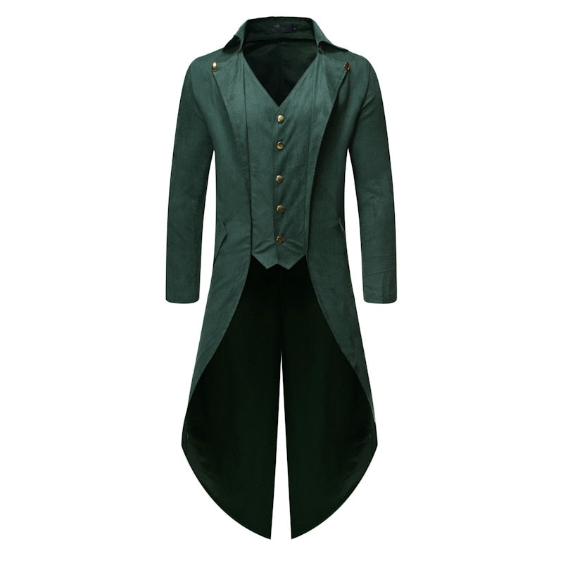 Monocolor Vested Style Steampunk Tailcoat Jacket