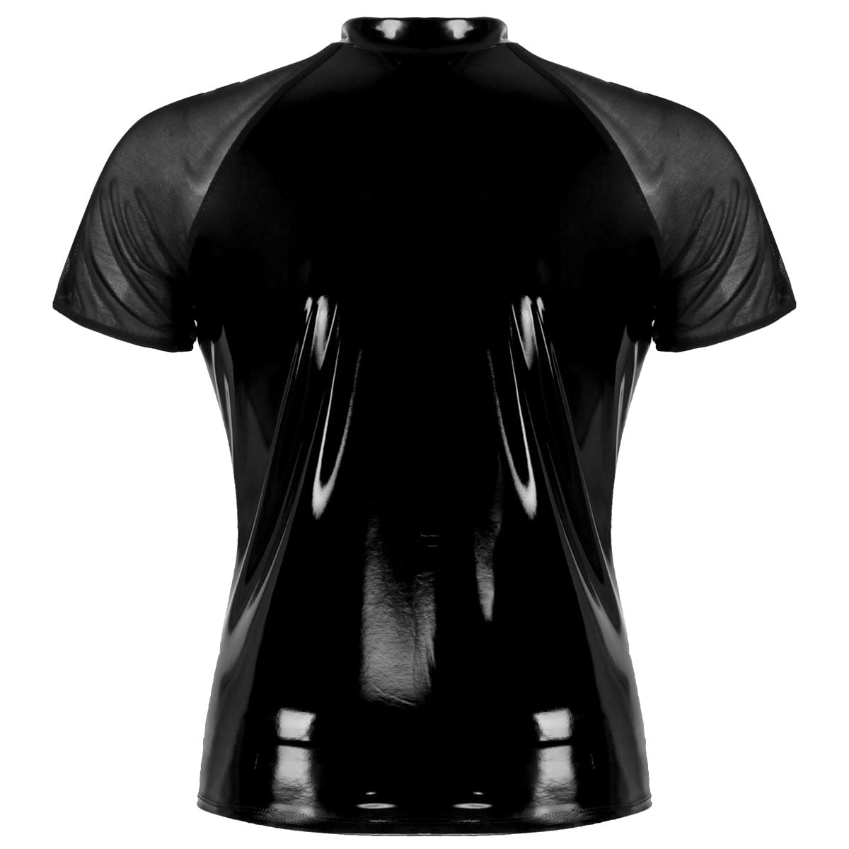Shiny Patent Leather Short Sleeves T-Shirt