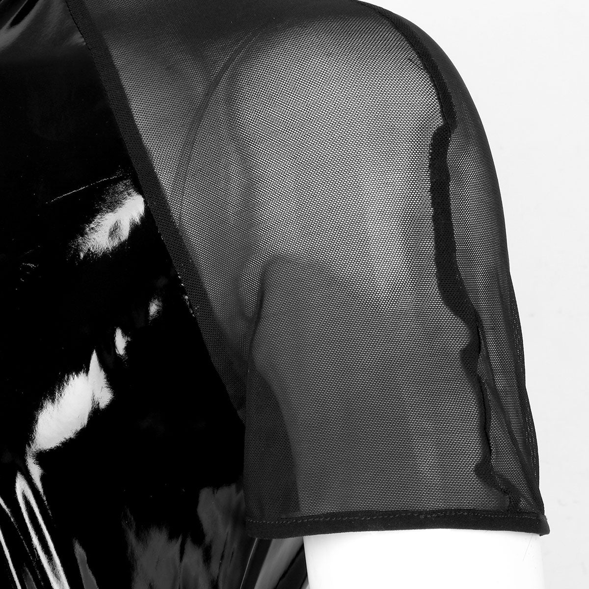 Shiny Patent Leather Short Sleeves T-Shirt