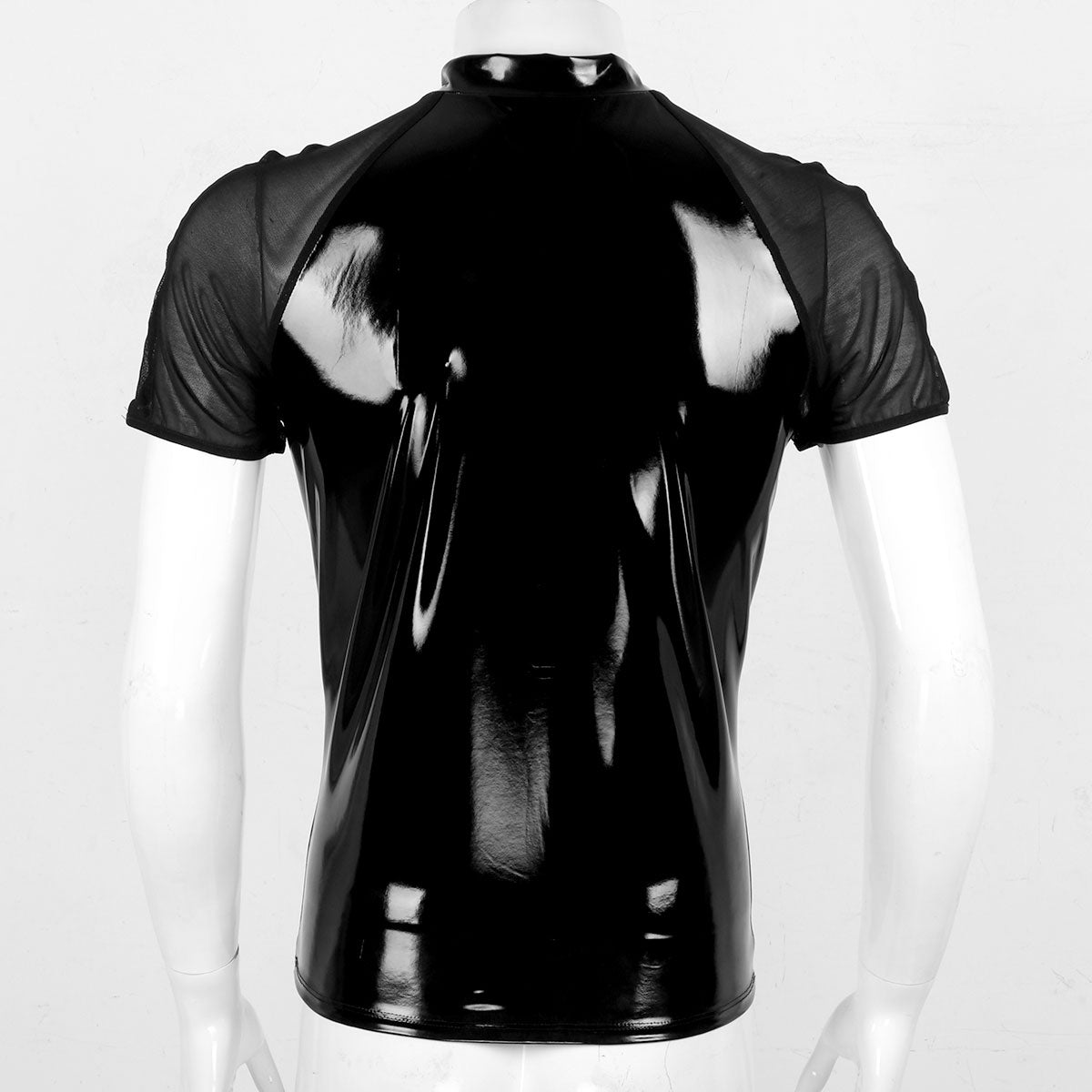 Shiny Patent Leather Short Sleeves T-Shirt