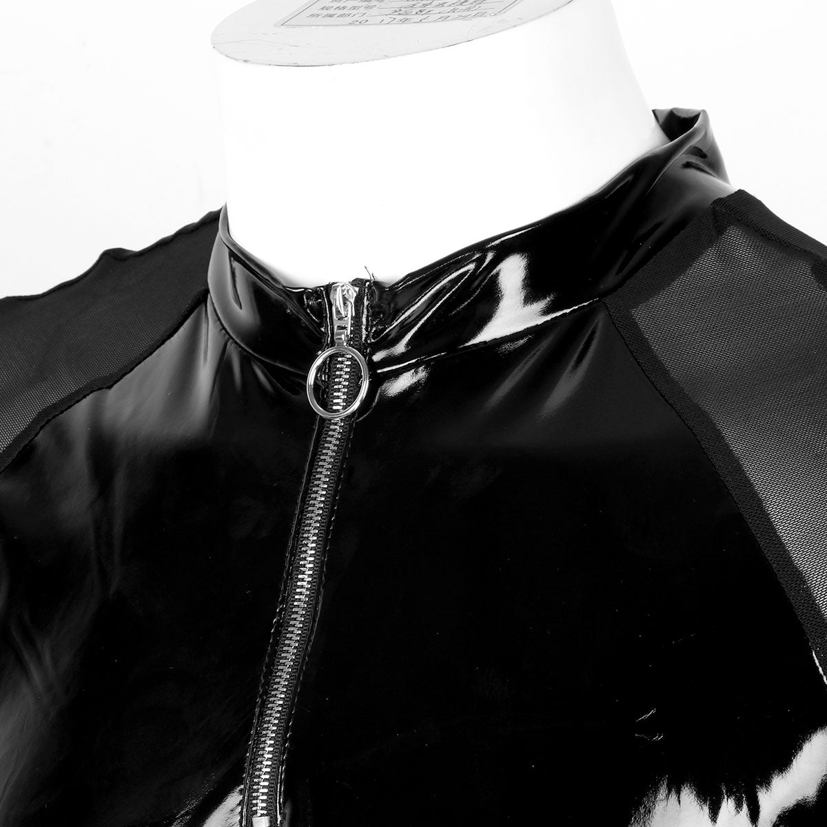 Shiny Patent Leather Short Sleeves T-Shirt