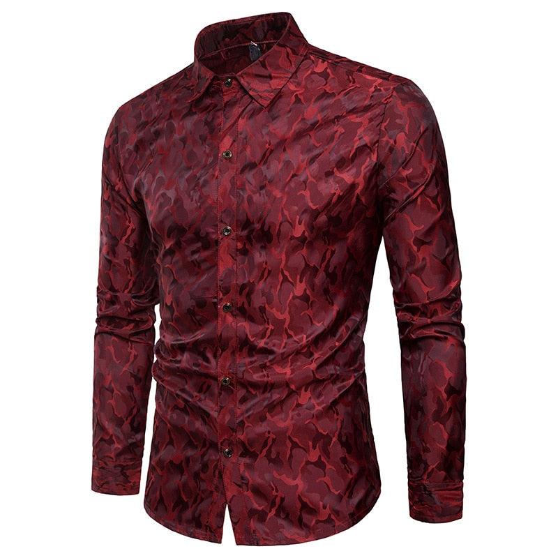Smooth Camouflage Men Long Sleeves Shirt