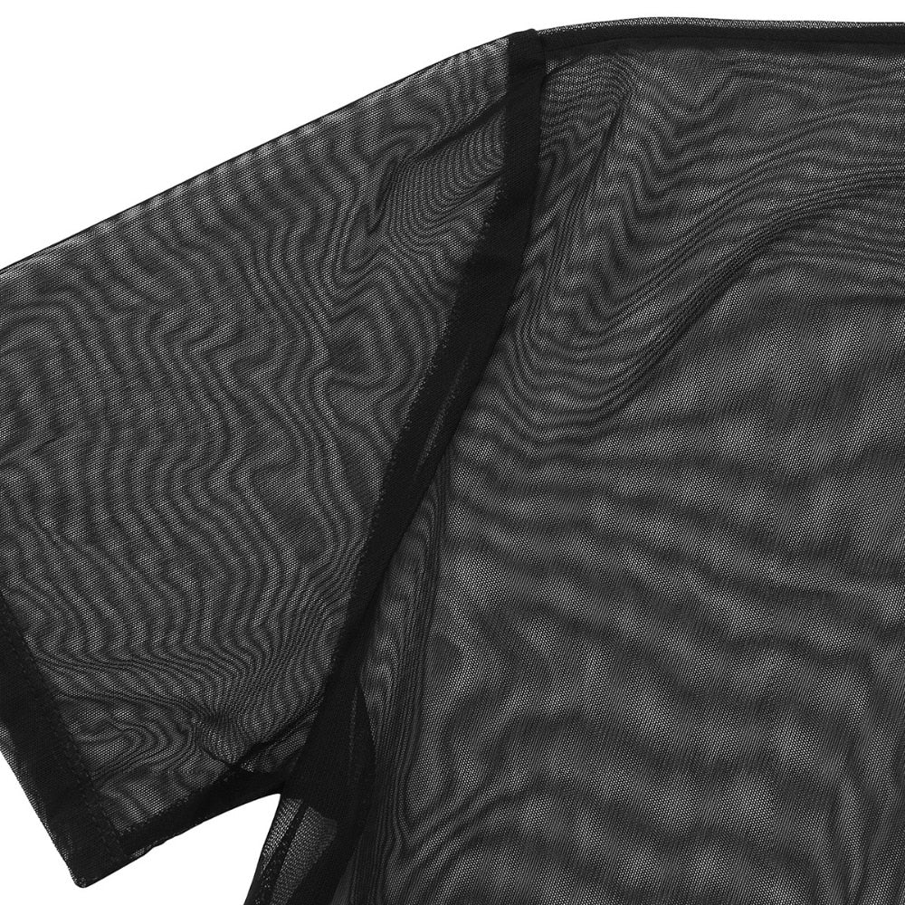 Sexy Thin See Through Summer Short Sleeves Turn Down Collar Style Men Polo Shirt