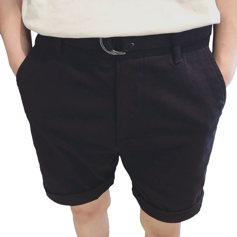 Casual Solid Zipper Fly Style Men Shorts