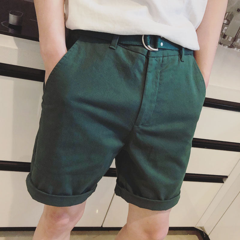 Shorts pour hommes décontractés à fermeture à glissière solide