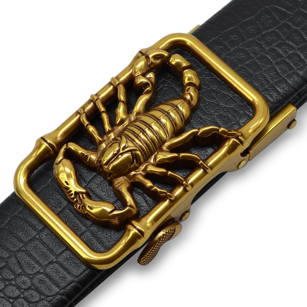 Ceinture en cuir à boucle carrée Scorpion
