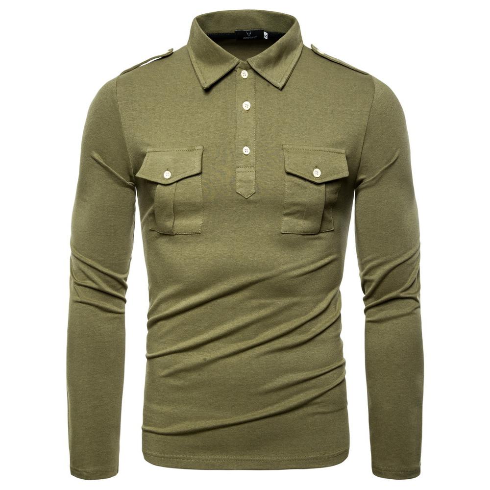 Chemise de couleur unie de style militaire