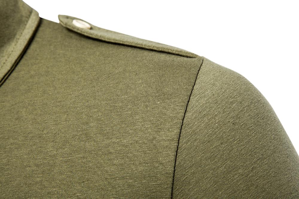 Military Style Solid Color Shirt