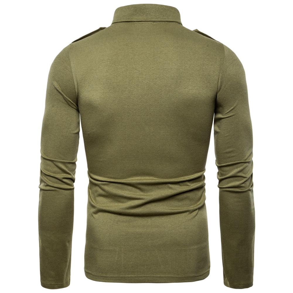 Military Style Solid Color Shirt