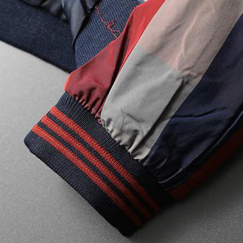 Red Plaids Stand Collar Jacket