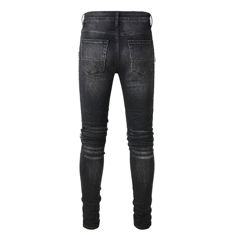 Black Hip Hop Slim Fit Jeans