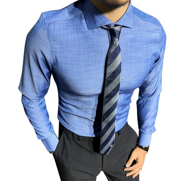Blue Twill Slim Fit Professional Shirt