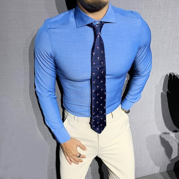 Blue Twill Slim Fit Professional Shirt