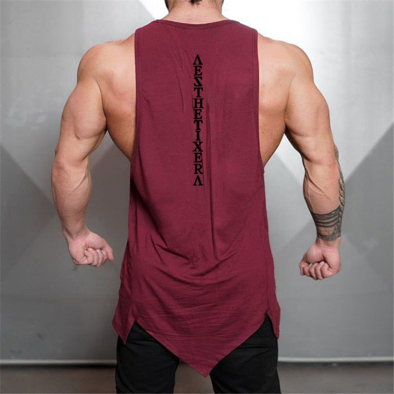 Back Word Printing Decorated Tank Top