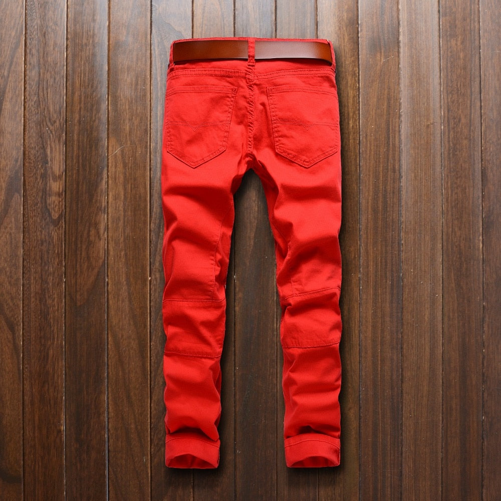 Jeans pour hommes avec plusieurs fermetures à glissière et détails aux genoux