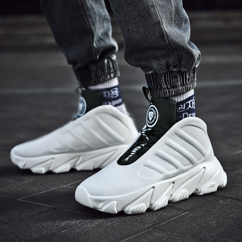 Baskets montantes futuristes à lacets pour hommes