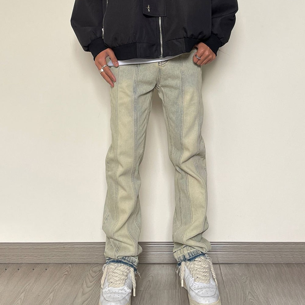 Streetwear Double Pocket Denim Men Jeans