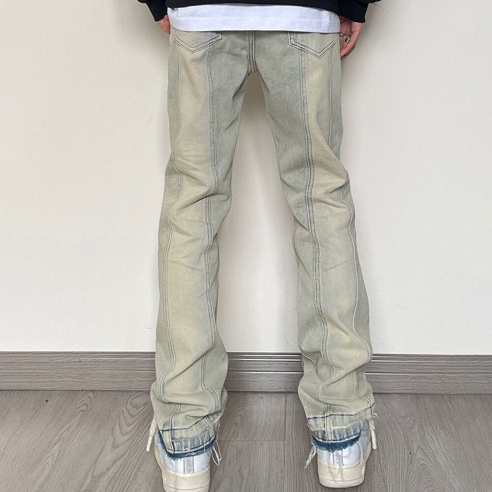 Streetwear Double Pocket Denim Men Jeans