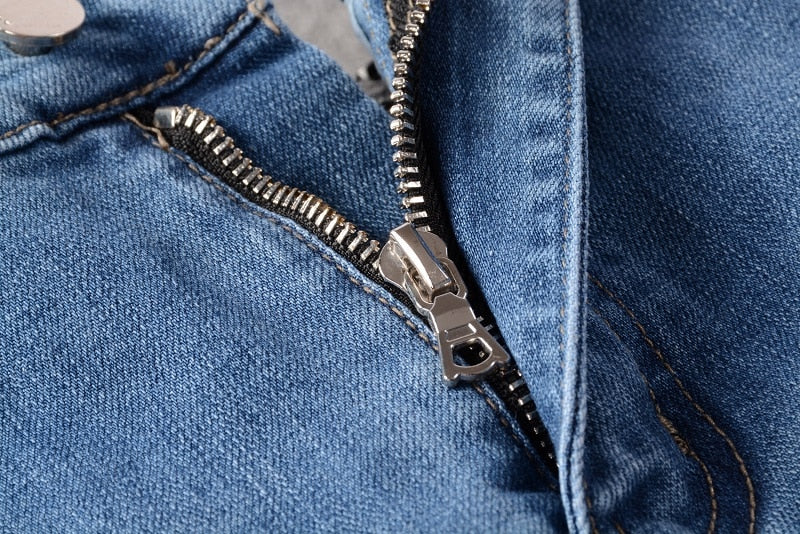 Painted Dragon Slim Fit Bleu Délavé Stretch Style Hommes Jeans