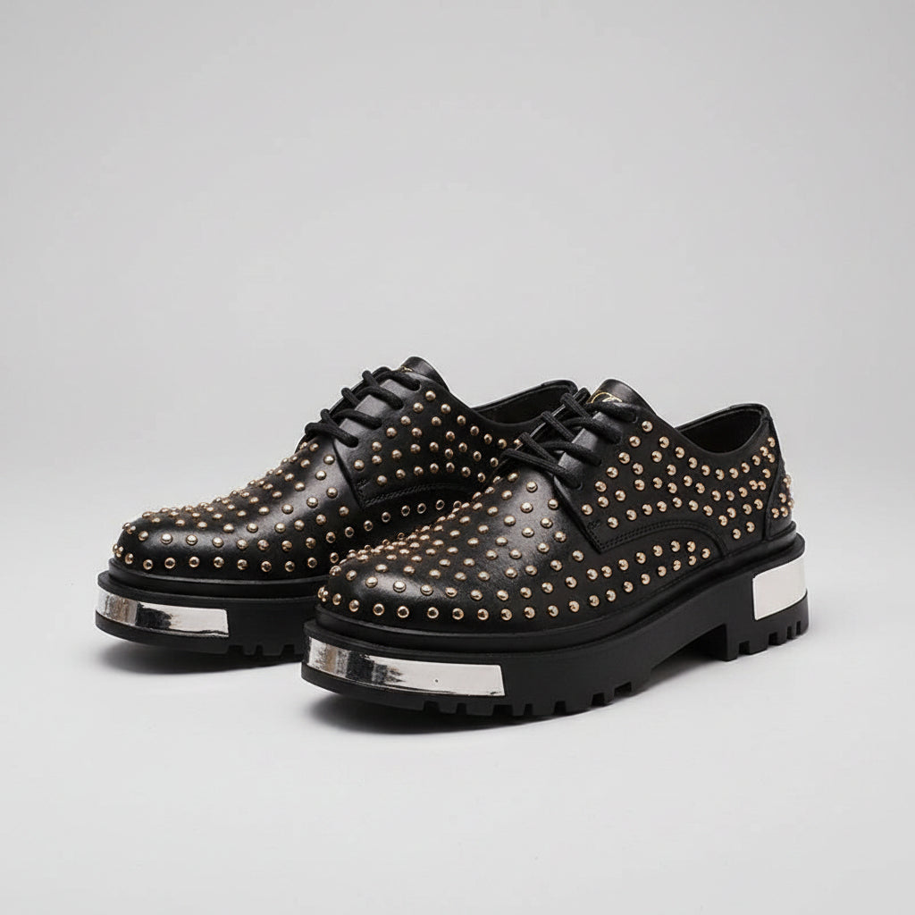 Black Rivet Punk Platform Shoes