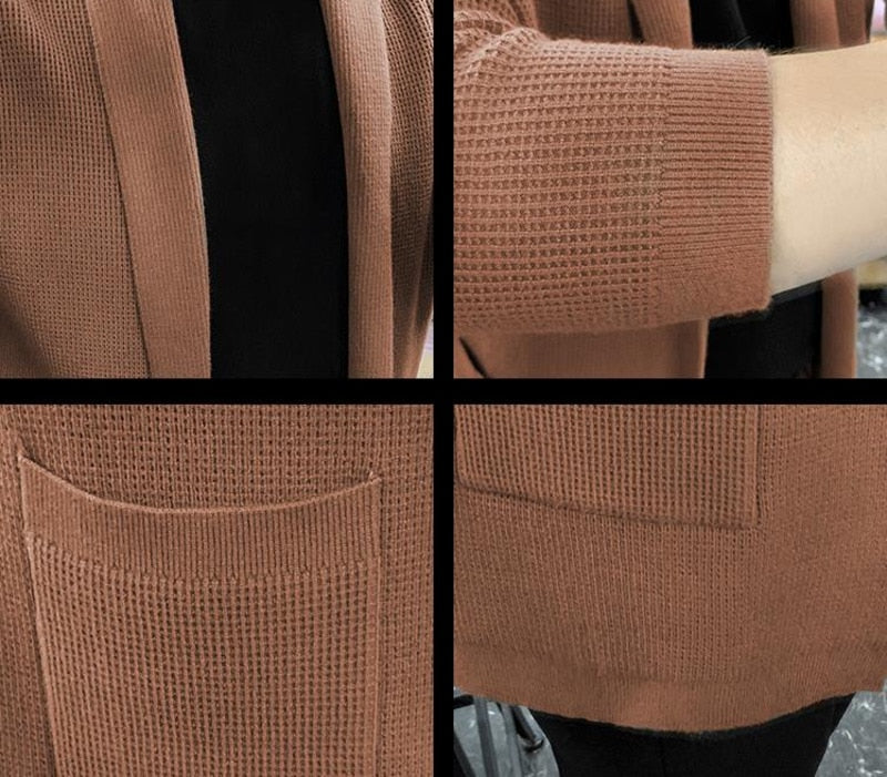 Cárdigan liso de punto de color liso