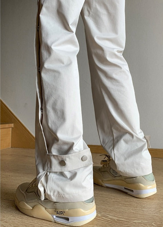 Wide Leg with Fake Button on Bottom Pants