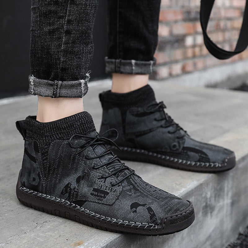 Bottines en daim épais et chauds en peluche