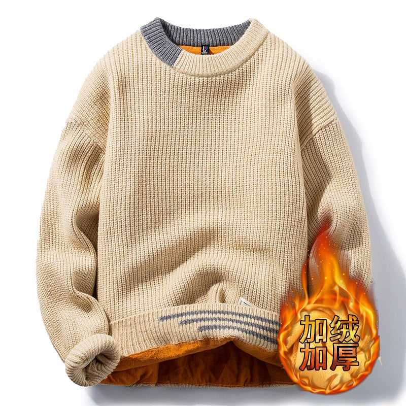 Solid Wool-Blend O-Neck Sweater