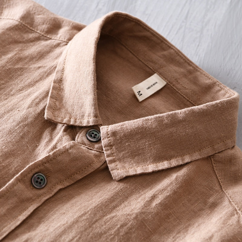 Earthy Tones Men Summer Style Linen Shirt
