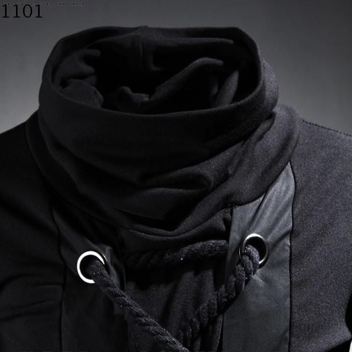 Rope Closing Detail Punk Rock Gothic Style Men Long Sleeves T-Shirt