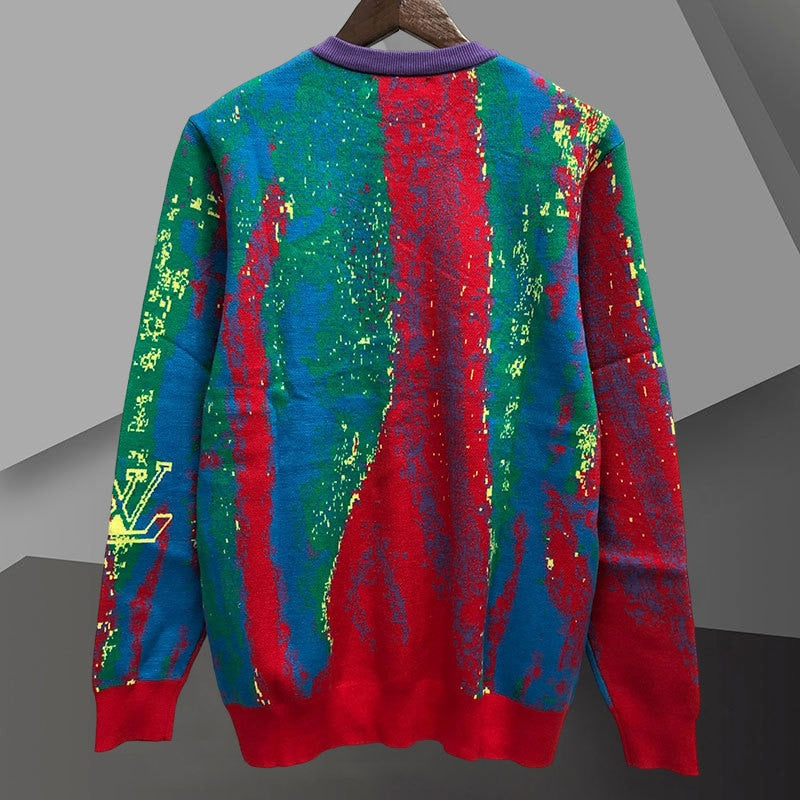 Contrasting Colors Line Pullover Sweater