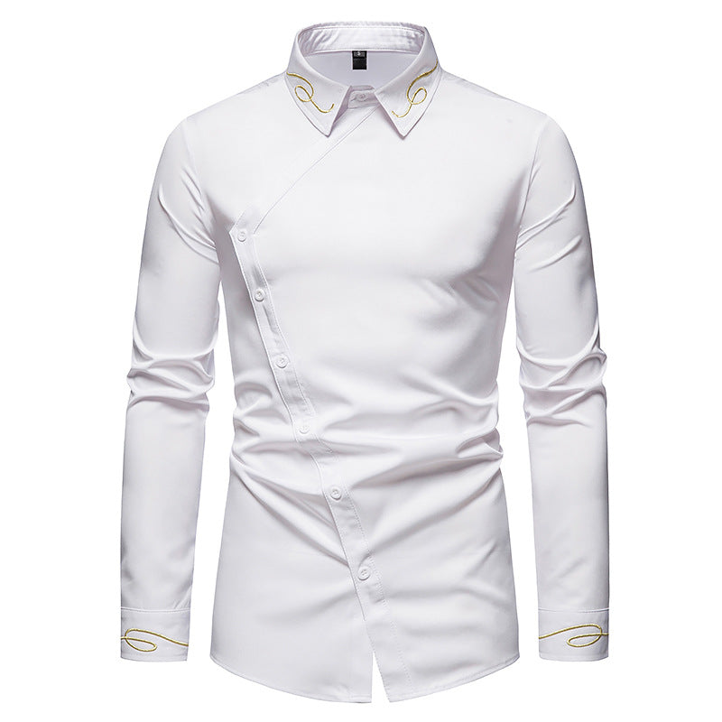 Unique Sharp Angled Button Closure Style Shirt