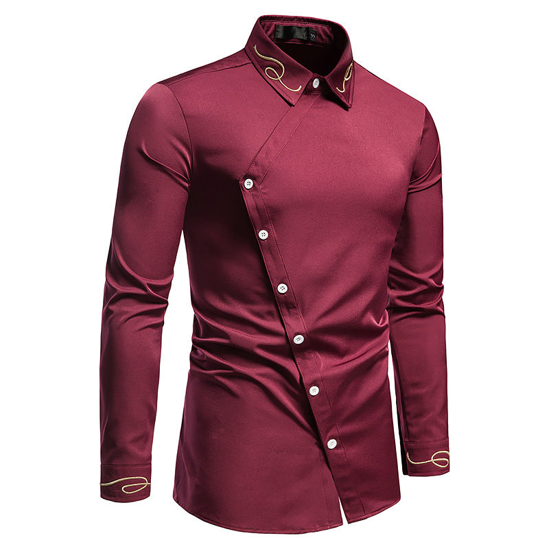 Unique Sharp Angled Button Closure Style Shirt