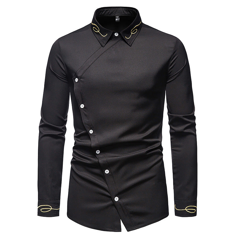 Unique Sharp Angled Button Closure Style Shirt