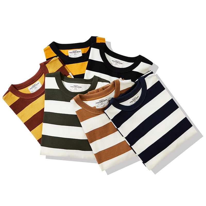 Cotton Striped Long Sleeve T-Shirt