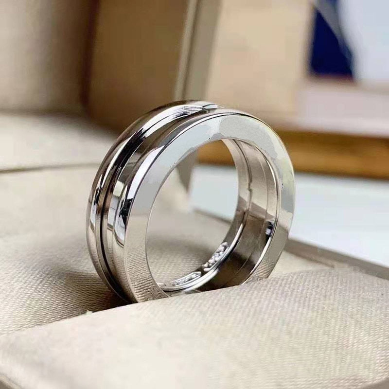 Minimalist Deep Center Metal Ring