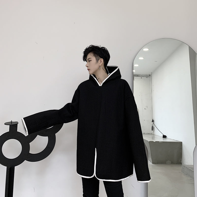 Chaqueta de hombre de estilo callejero de caperucita gótica sólida