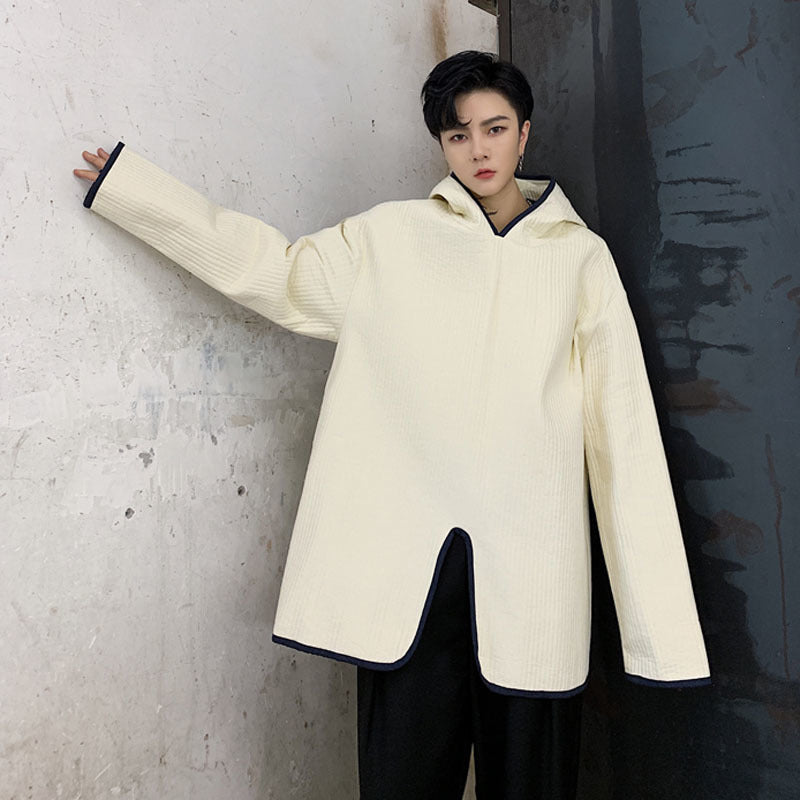 Chaqueta de hombre de estilo callejero de caperucita gótica sólida