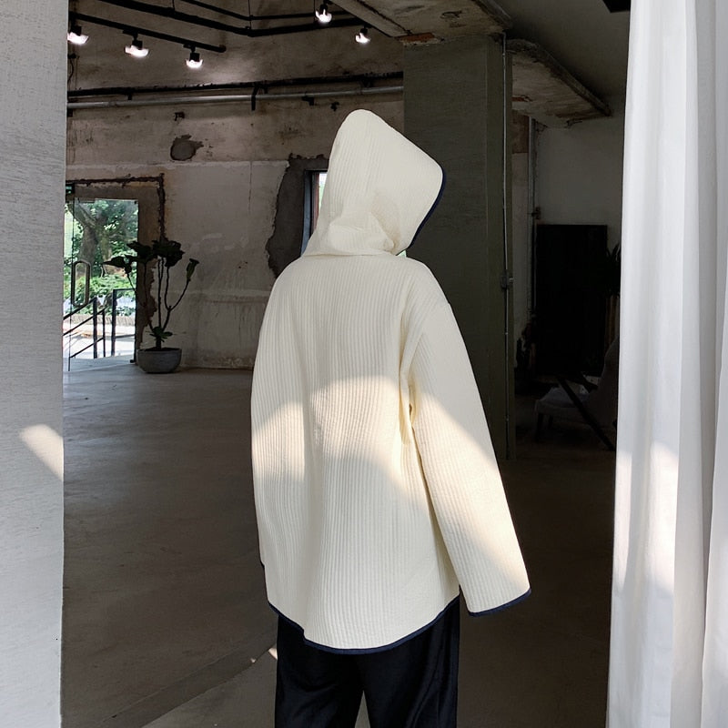 Chaqueta de hombre de estilo callejero de caperucita gótica sólida