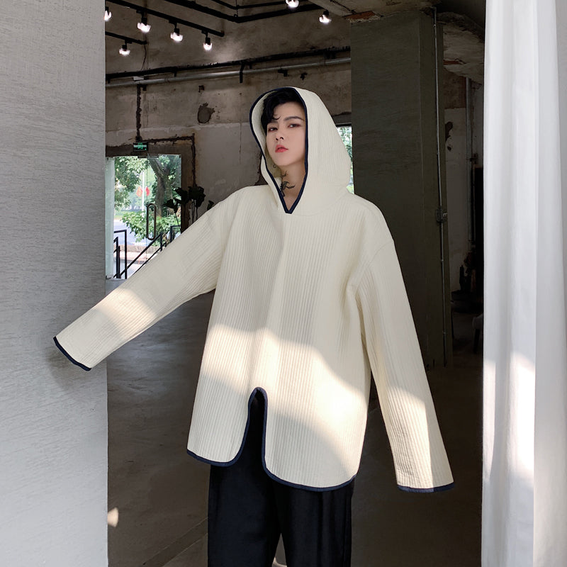 Chaqueta de hombre de estilo callejero de caperucita gótica sólida