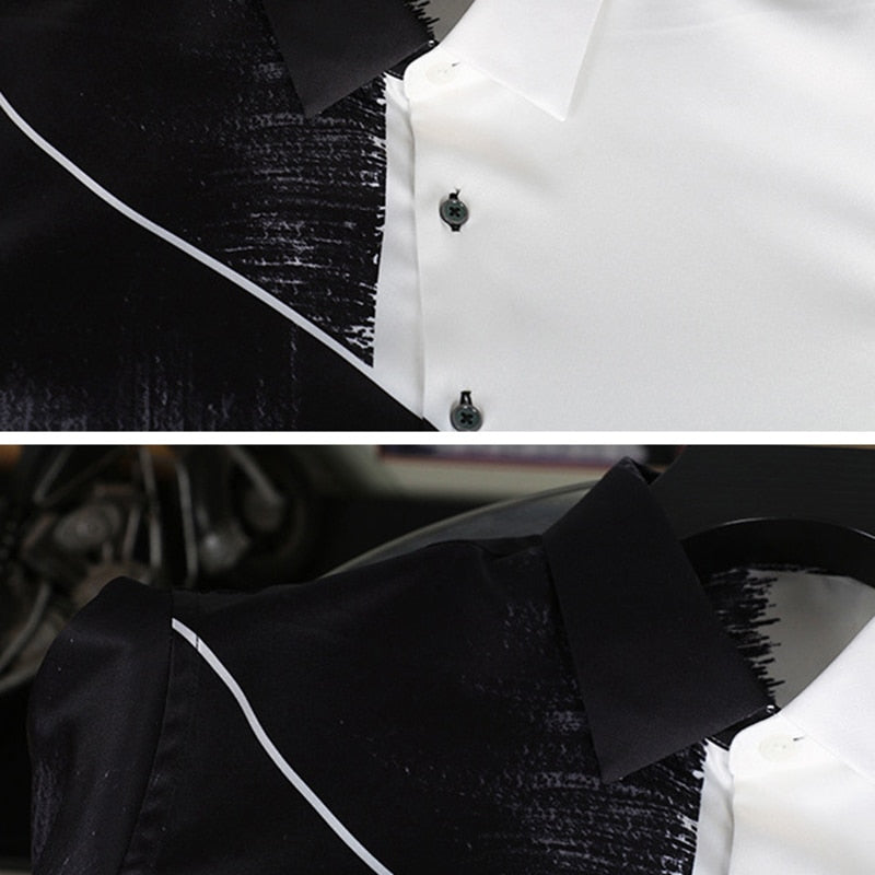 Contrast Abstract Printed Long Sleeve Shirt