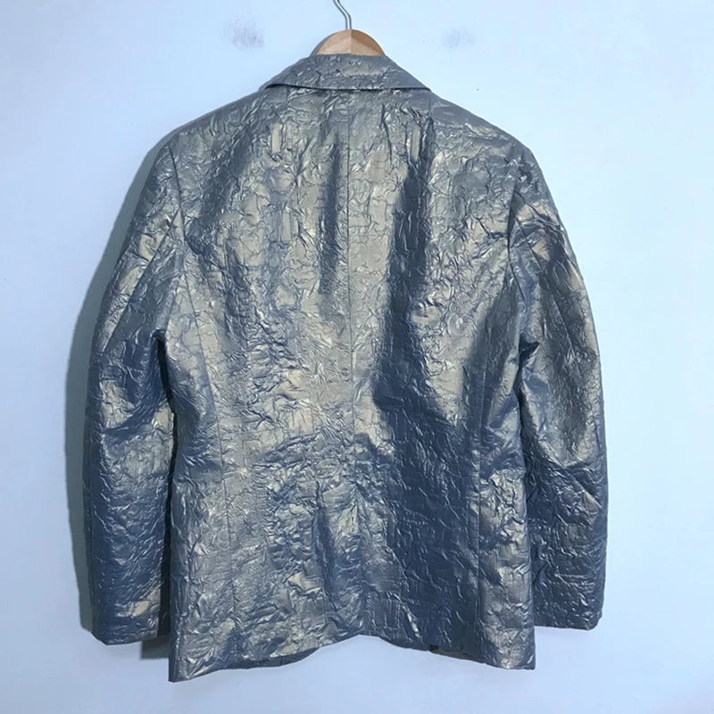 Futuristic Laser Pleated Blazer
