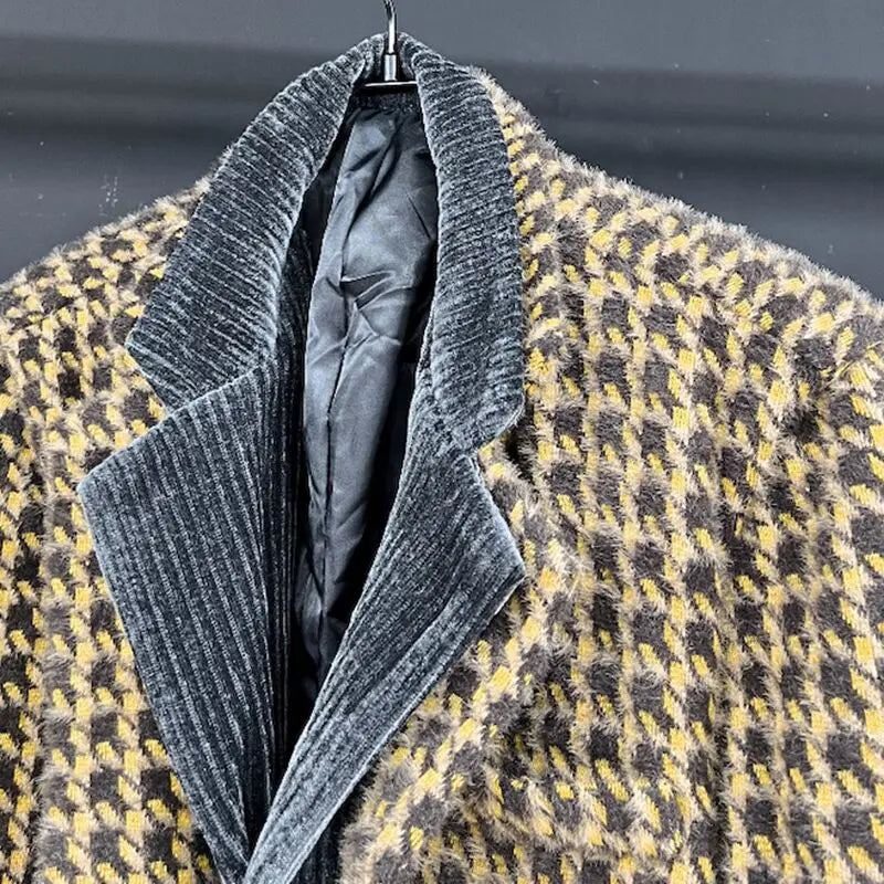 Thick Fake Two Pieces Yellow Blazer