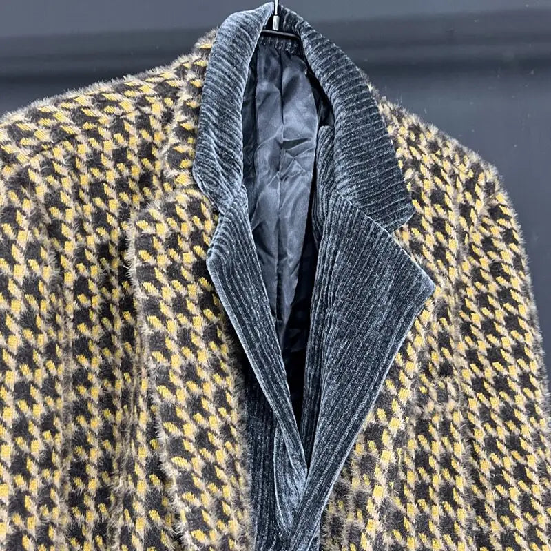 Thick Fake Two Pieces Yellow Blazer