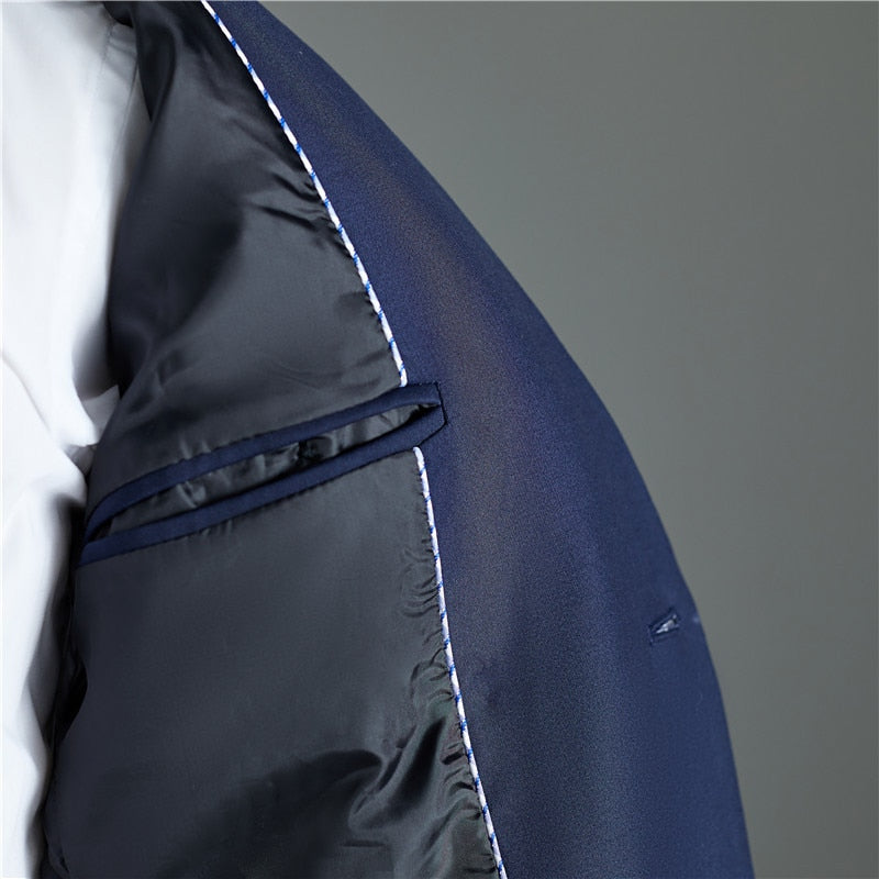 Costumes pour hommes de style capitaine à double boutonnage bleu marine ou noir