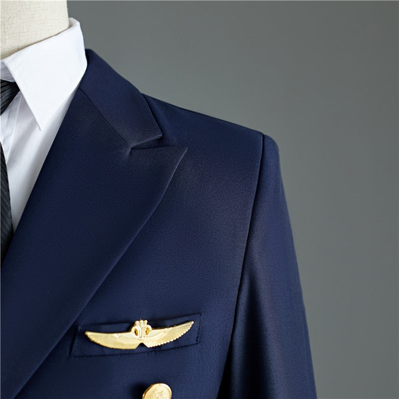 Costumes pour hommes de style capitaine à double boutonnage bleu marine ou noir