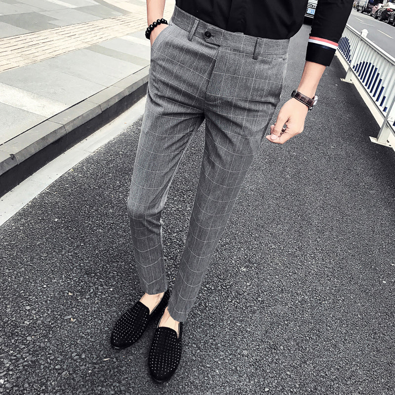 Pantalon Classic Plaid Formal Style Men Trouser