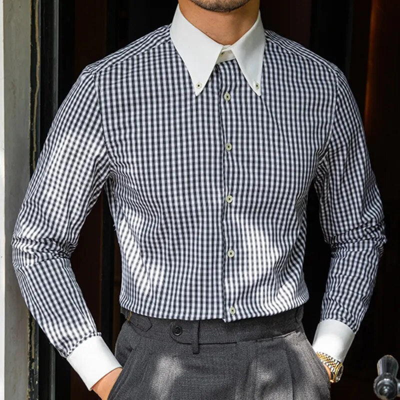 Square Plaid Pattern Single Breasted Shirt