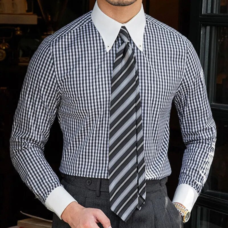 Square Plaid Pattern Single Breasted Shirt