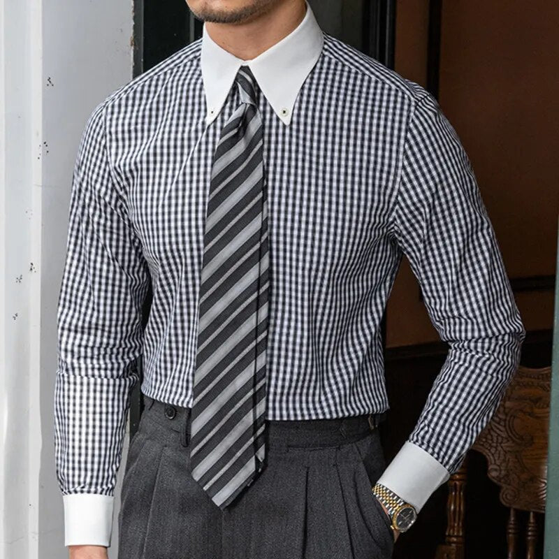 Square Plaid Pattern Single Breasted Shirt